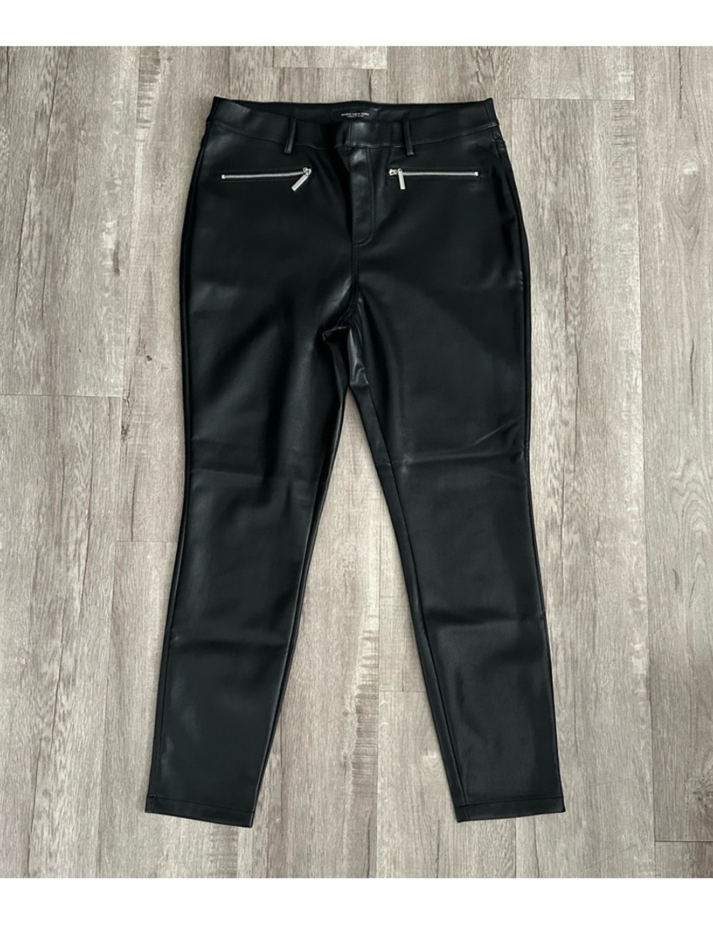 NWT Marc New York Fleece Lined High Waisted Faux Leather Pants Black Size M